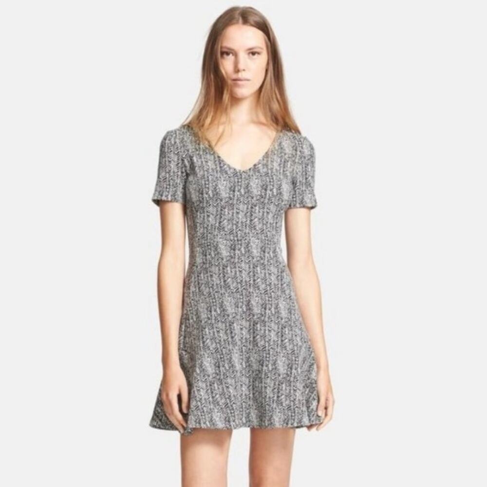 Theory Women's Nikay V short sleeve dress Wool Blend Parcel Fabric 6